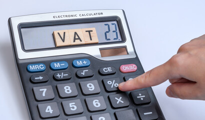 Kalkulator podatek VAT 23% - obrazy, fototapety, plakaty