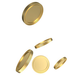 The Gold coins png for wealth or rich concept