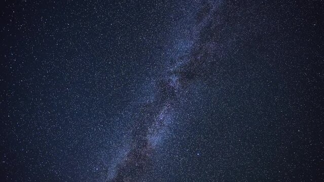 4k time lapse video withStar sky nature landscape, view to Milky Way during a night of Perseid Meteor Shower observation, a colourful shooting stars. Astronomy concept video.