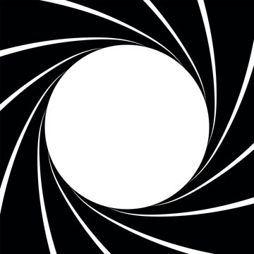 James rifled gun barrel grooves. Horizontal background, vector pattern, rifled channels.