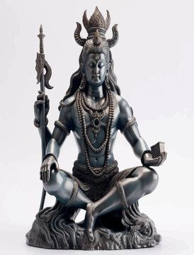 image Shiva statue made of metal 
