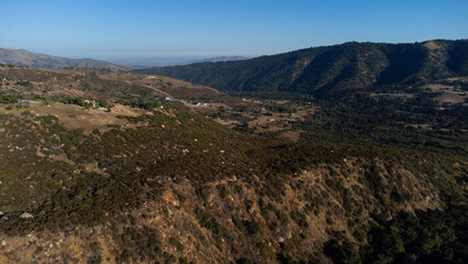 Fototapeta na wymiar Ojai Valley from Topatopa Mountains, Ventura County, California 