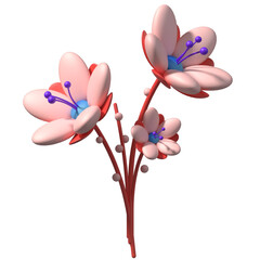 Pink flower 3D