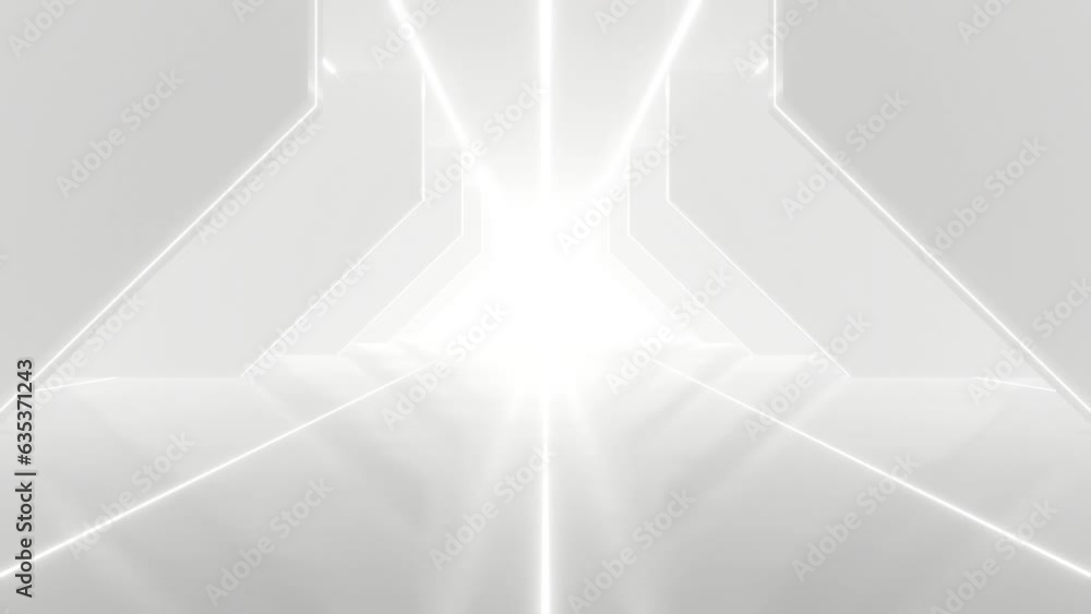 Aufkleber abstract white futuristic geometric tunnel architecture, loop animation.