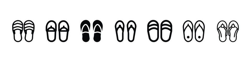 The slipper icon. Slippers icon vector. Linear style sign for mobile concept and web design. Flip flops symbol, slippers icon vector eps trendy design template logo, slipper icon set