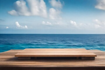 Naklejka na ściany i meble wooden chair on the beach 4k Ultra Hd High Quality