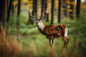 Naklejka premium deer in the woods 4k Ultra Hd High Quality