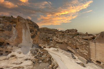 The landscape of the Hasankeyf region. Ancient residential area in Anatolia, Turkey