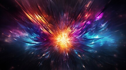 Fototapeta premium Vivid Empowerment: Explosive bursts of color and energy symbolizing empowerment and positive change | generative AI