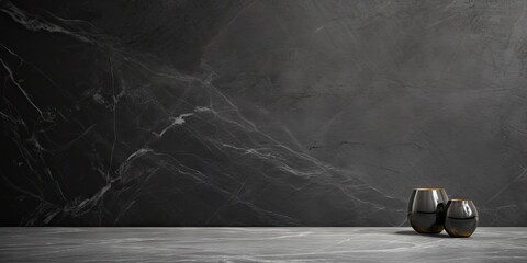 Modern Marble Interior Design with Black Wall and Luxury Details on abstract Background