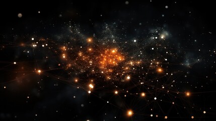 Naklejka premium Data Constellations: Abstract depiction of constellations formed by interconnected data points, emphasizing the vastness and interconnectedness of information. | generative AI
