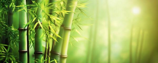 Bamboo trees background. Copy space