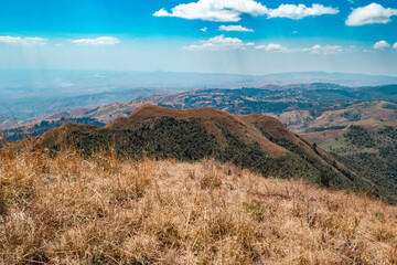 Mountain landscapes against sky seen from Mbeya Peak in Tanzania
