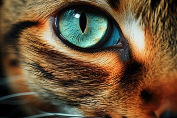 eye of a red cat macro photography close-up
