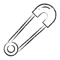 Hand drawn Safety pin illustration icon
