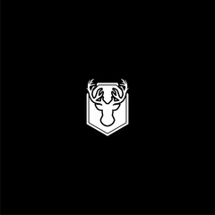 Wild deer logo design icon isolated on dark background