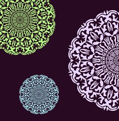 Abstract geometry of modern art. Mystical eastern mandala. floral kaleidoscope traditional design