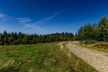 Fototapeta na wymiar Hiking in the mountains of Beskid Śląski
