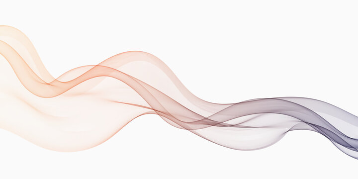 Wave design element, flow of transparent wavy lines, sky colors.