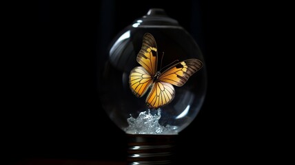 Obraz na płótnie Canvas with a wonderful glowing butterfly