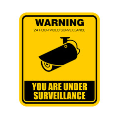 Warning, You are under surveillance, sign vector