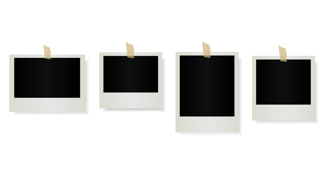 Template polaroid photography background for design vector template.Empty photo card frames.