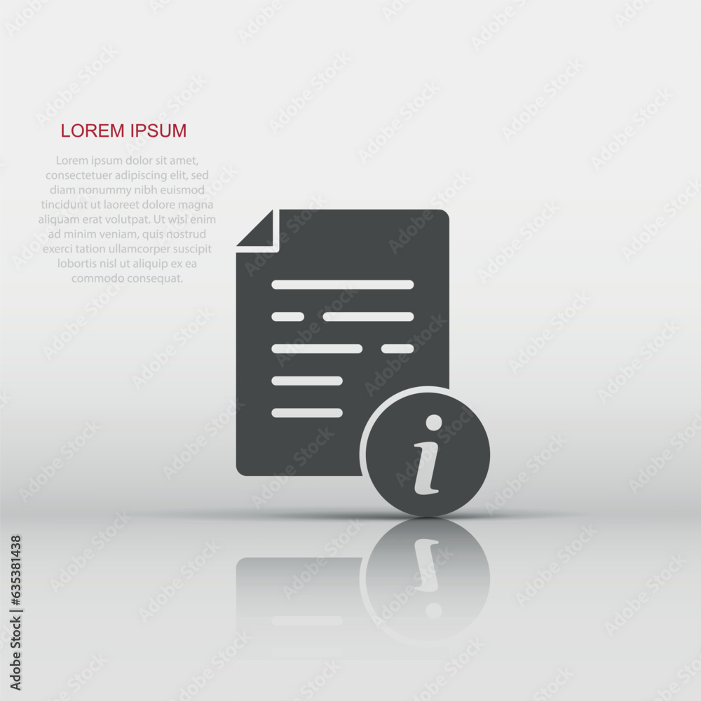 Poster instruction document icon in flat style. manual vector illustration on isolated background. paper sh