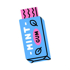 Mint Gum as Bright Item from Nineties Vector Illustration