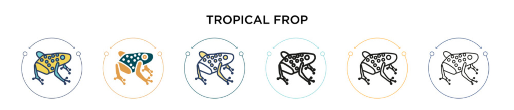 Tropical frop icon in filled, thin line, outline and stroke style. Vector illustration of two colored and black tropical frop vector icons designs can be used for mobile, ui, web