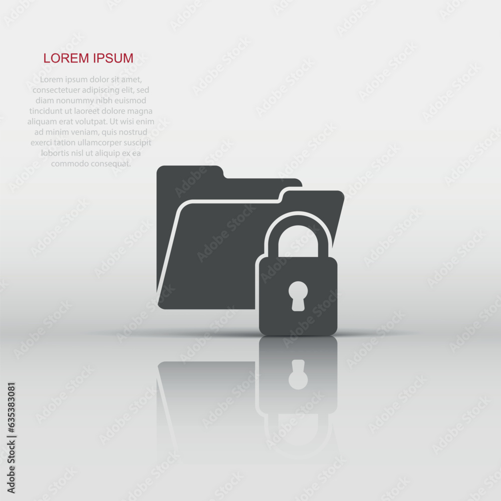 Aufkleber files folder permission icon in flat style. document access vector illustration on isolated backgrou