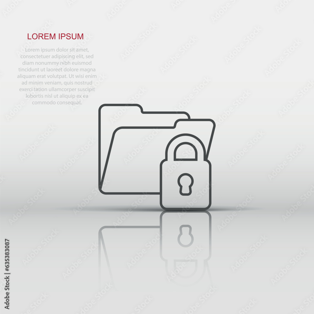 Aufkleber files folder permission icon in flat style. document access vector illustration on isolated backgrou