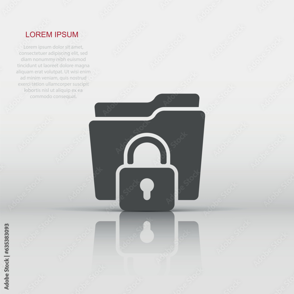 Aufkleber files folder permission icon in flat style. document access vector illustration on isolated backgrou