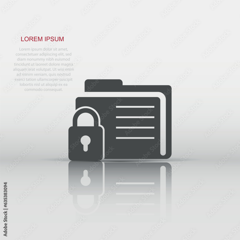 Aufkleber files folder permission icon in flat style. document access vector illustration on isolated backgrou