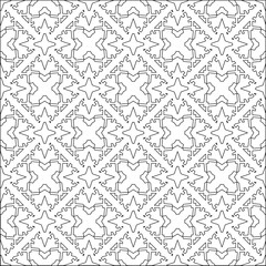 Vector pattern with symmetrical elements . Modern stylish abstract texture. Repeating geometric tiles from striped elements.Black and white pattern.