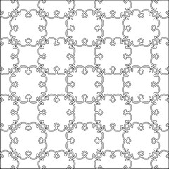 Vector pattern with symmetrical elements . Modern stylish abstract texture. Repeating geometric tiles from striped elements.Black and white pattern.