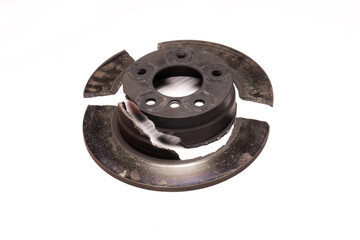 the brake disc broke due to overheating in the car while driving