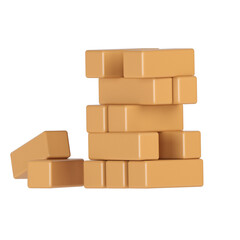 Jenga 3D illustration