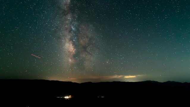 Milky Way time lapse during Perseids meteor shower over the Wasatch Front in Utah