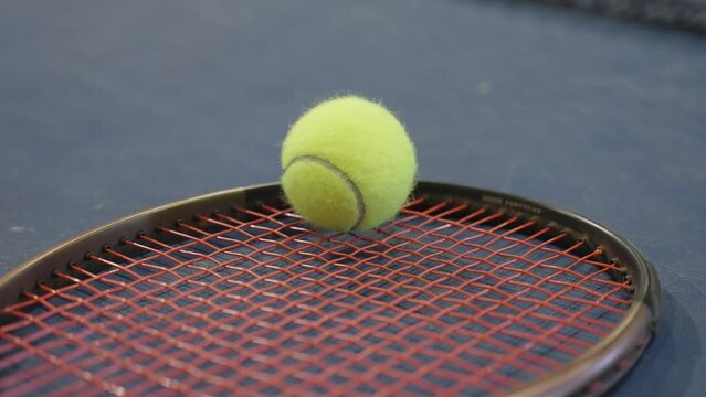 Tennis Racket On The Tennis Court