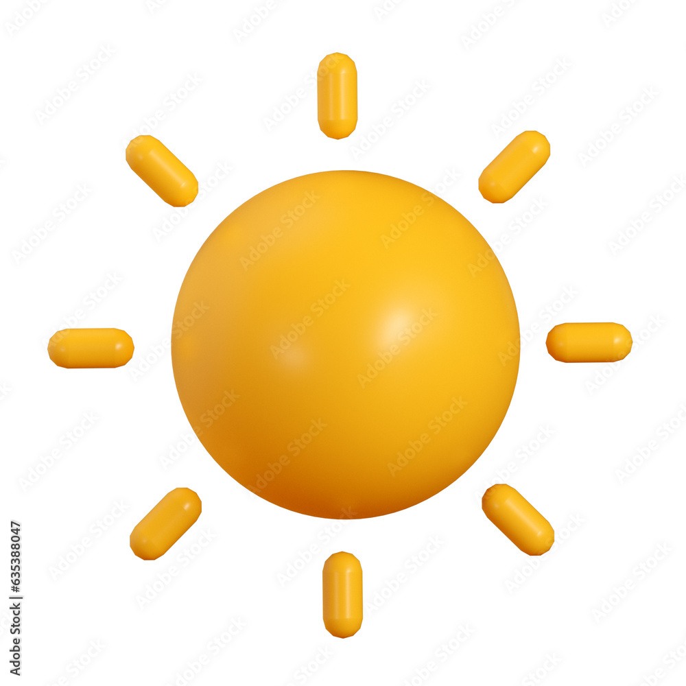 Poster sun 3d icon illustration