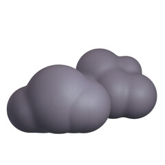 Overcast cloudy 3D icon illustration