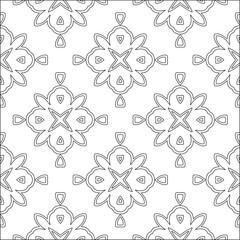 Vector pattern with symmetrical elements . Modern stylish abstract texture. Repeating geometric tiles from striped elements.Black and white pattern.