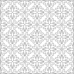 Vector pattern with symmetrical elements . Modern stylish abstract texture. Repeating geometric tiles from striped elements.Black and white pattern.