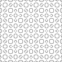 Vector pattern with symmetrical elements . Modern stylish abstract texture. Repeating geometric tiles from striped elements.Black and white pattern.