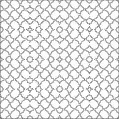 Fototapeta premium Vector pattern with symmetrical elements . Modern stylish abstract texture. Repeating geometric tiles from striped elements.Black and white pattern.