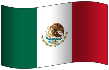 Mexico flag waving 3D icon