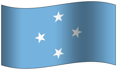 Micronesia flag waving 3D icon