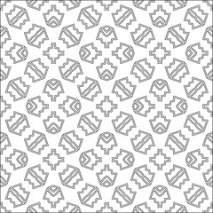 Vector pattern with symmetrical elements . Modern stylish abstract texture. Repeating geometric tiles from striped elements.Black and white pattern.
