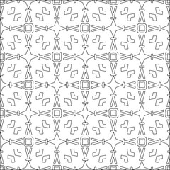 Vector pattern with symmetrical elements . Modern stylish abstract texture. Repeating geometric tiles from striped elements.Black and white pattern.