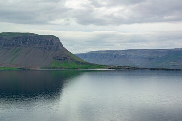Fototapeta premium Landscape of westfjords in Iceland with cloudy weather